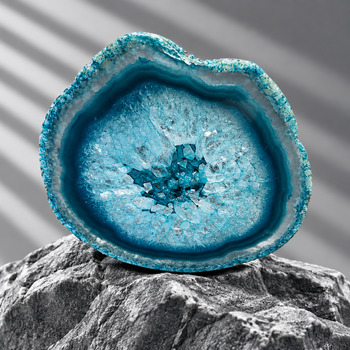 Raw Stones: Raw Blue Dyed Agate Slice