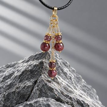 Jewellery Sets: Strawberry Quartz and Crackled Quartz Gold Earring Pendant and Bracelet