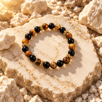 Jewellery Sets: Tigers eye and obsidian Gold Pendant earrings and Bracelet