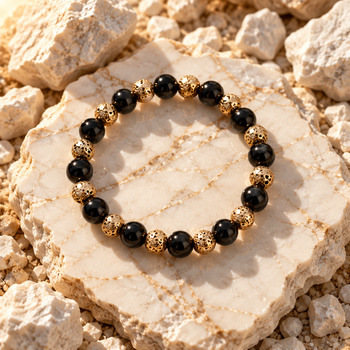 Jewellery Sets: Copper and Obsidian Pendant Earrings and Bracelet